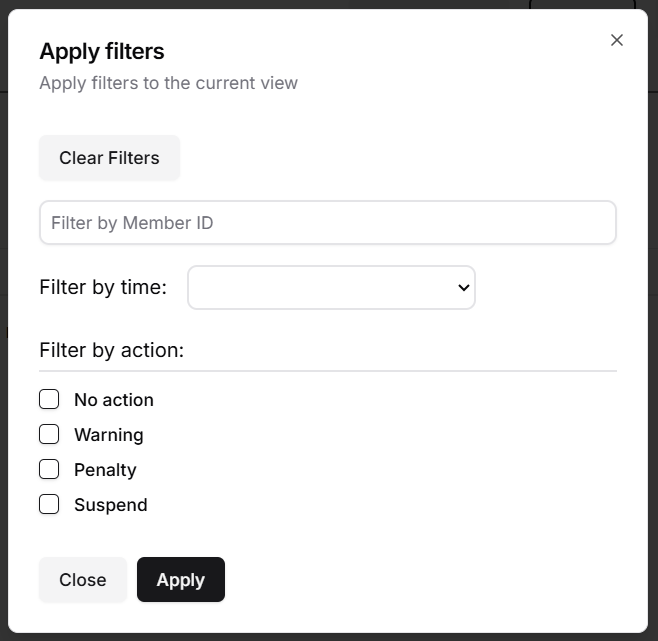 Manage actions